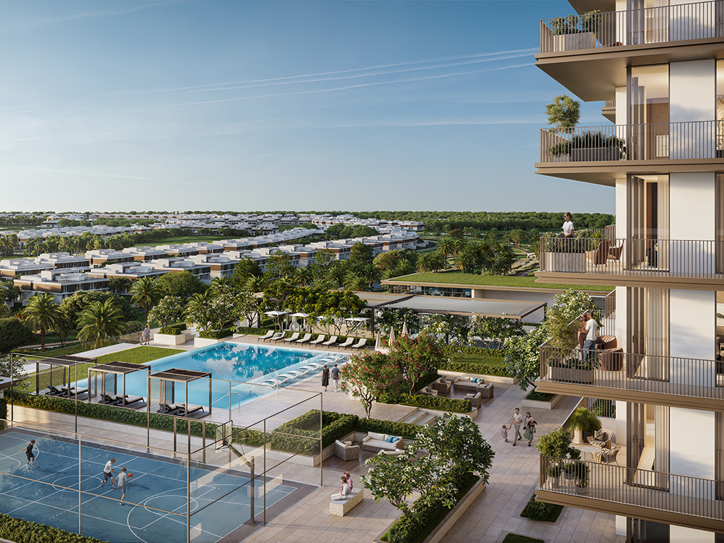 Greencrest, Dubai Hills Estate — balconies and open terraces