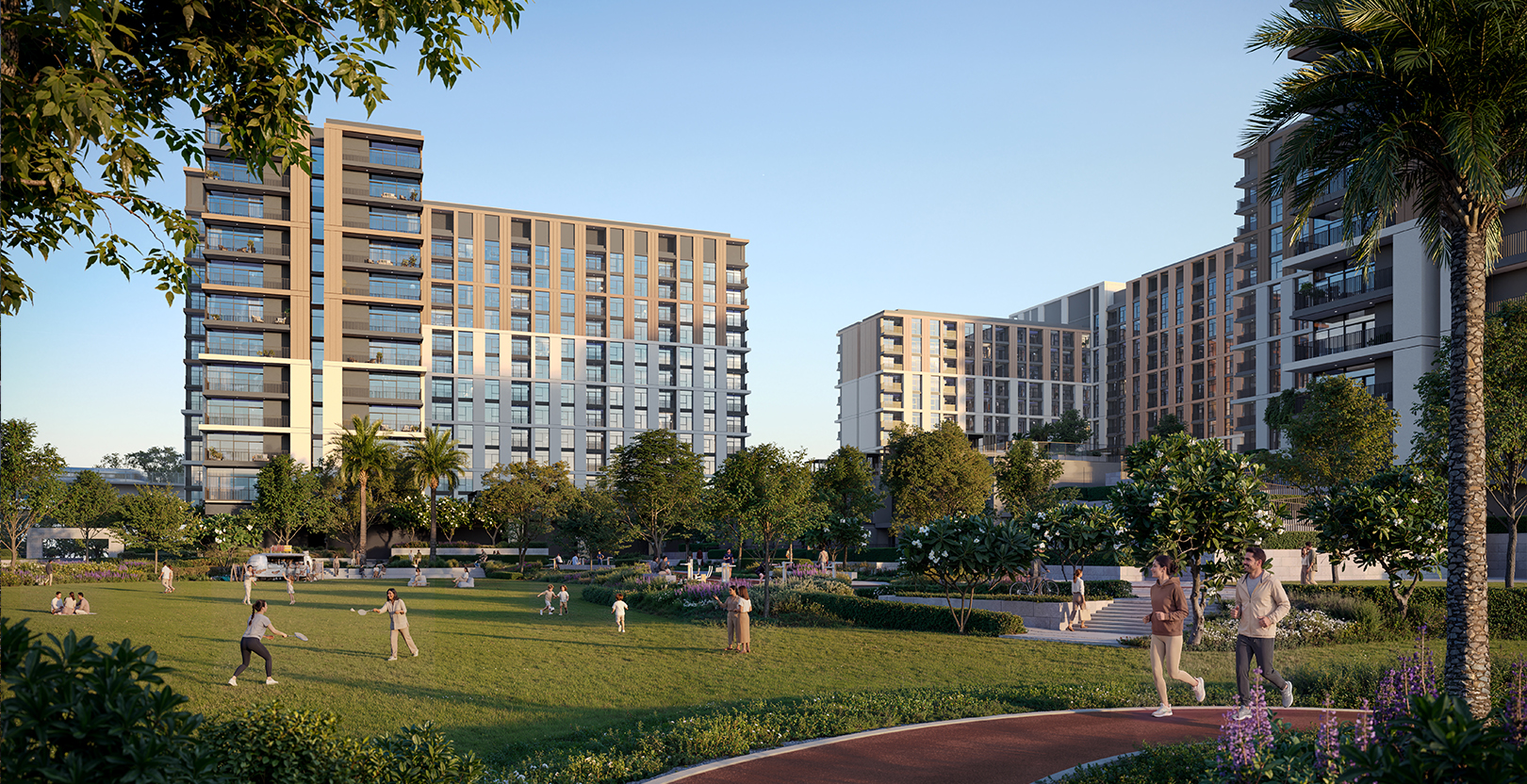 Terra Woods, Expo Living — midrise blocks and courtyards