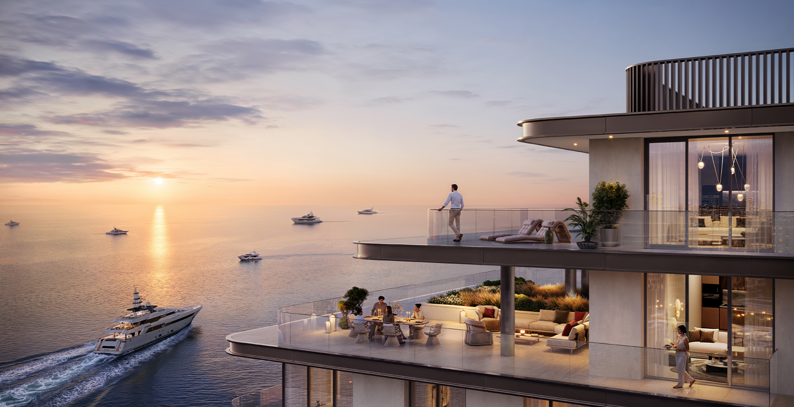 Fior 1, Rashid Yachts & Marina — waterfront promenade